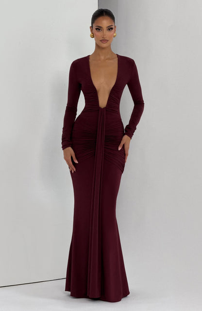 Robe Longue Longue - Cerise laquée