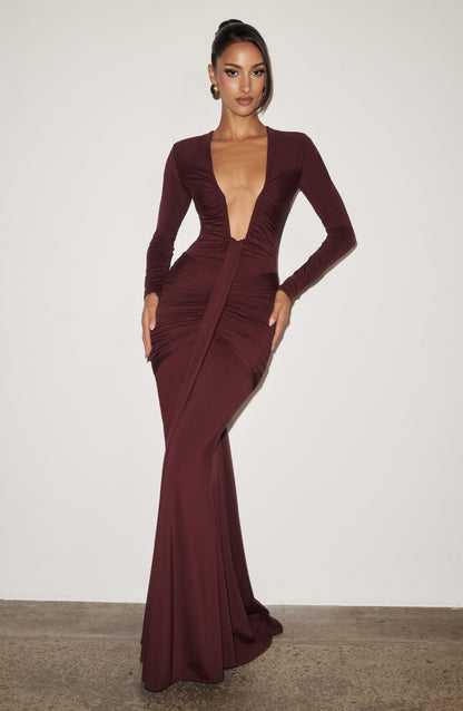 Robe Longue Longue - Cerise laquée
