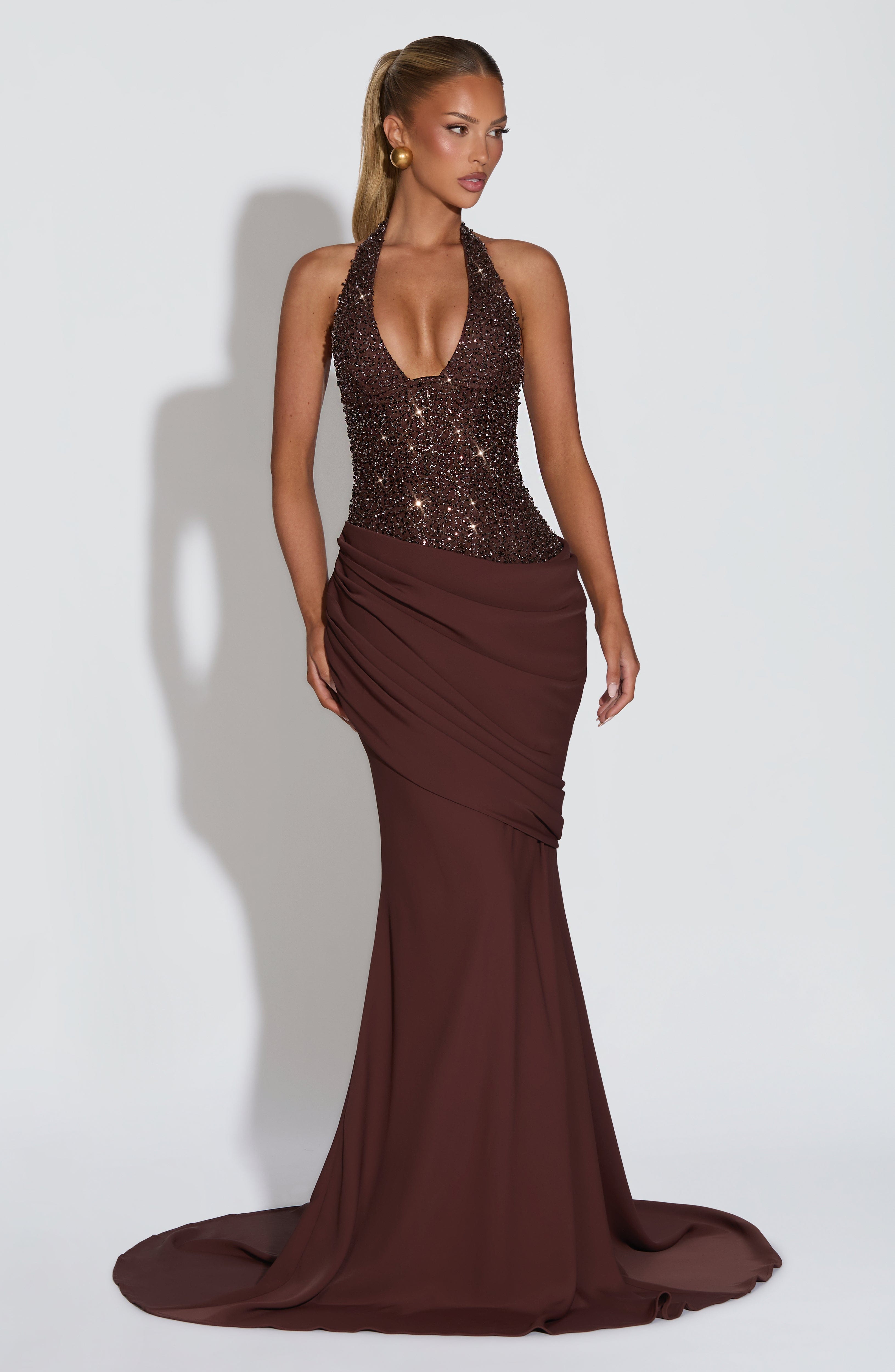 Robe Longue Taylor - Brun Prune