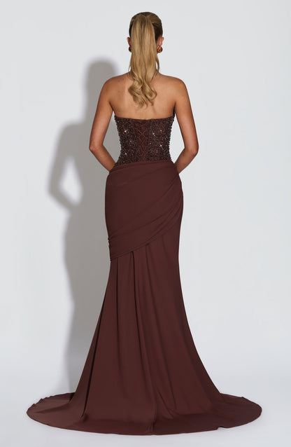 Robe Longue Taylor - Brun Prune