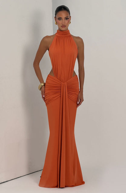 Robe Longue Thekla - Orange Brûlé