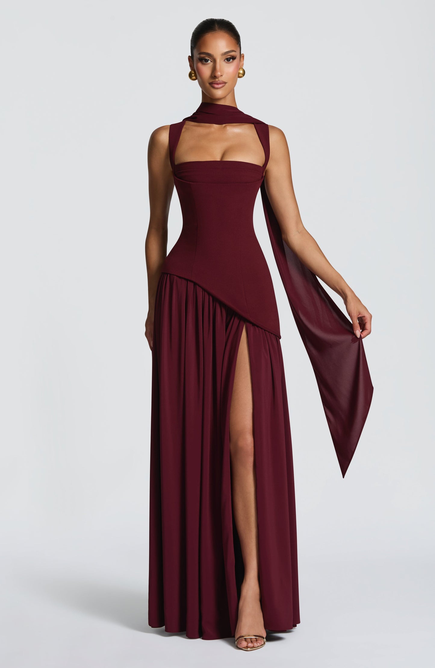Robe Longue Longue - Cerise laquée