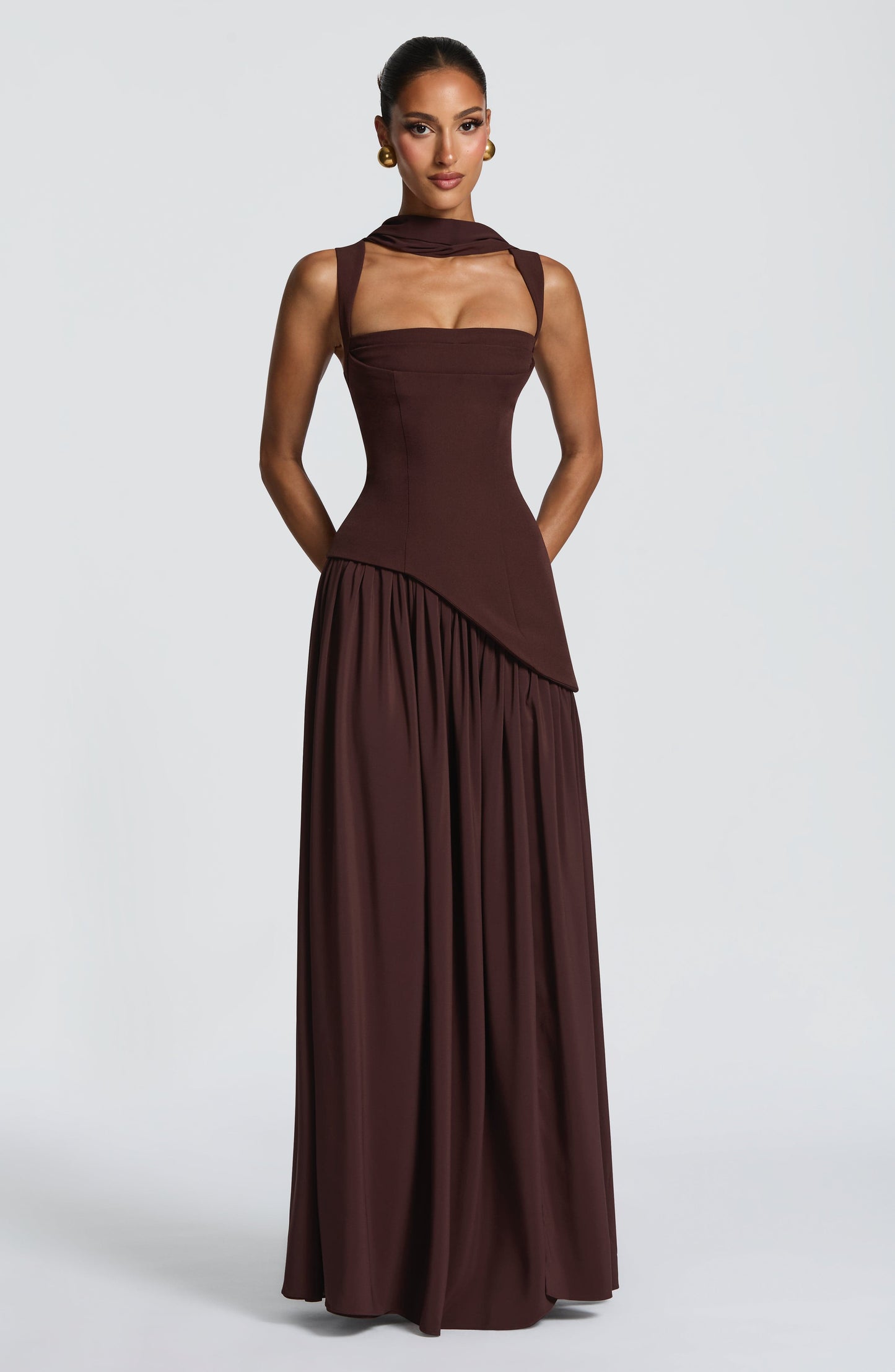 Robe Longue Tullulah - Brun Prune
