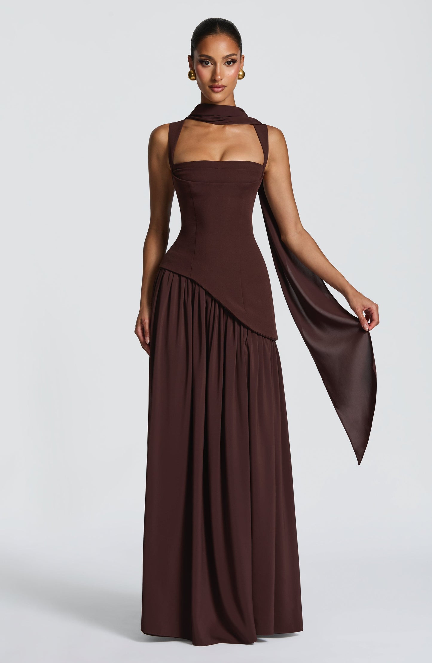 Robe Longue Tullulah - Brun Prune