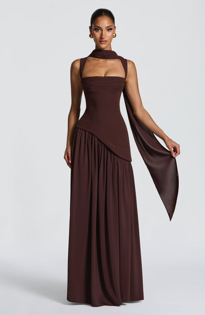 Robe Longue Tullulah - Brun Prune