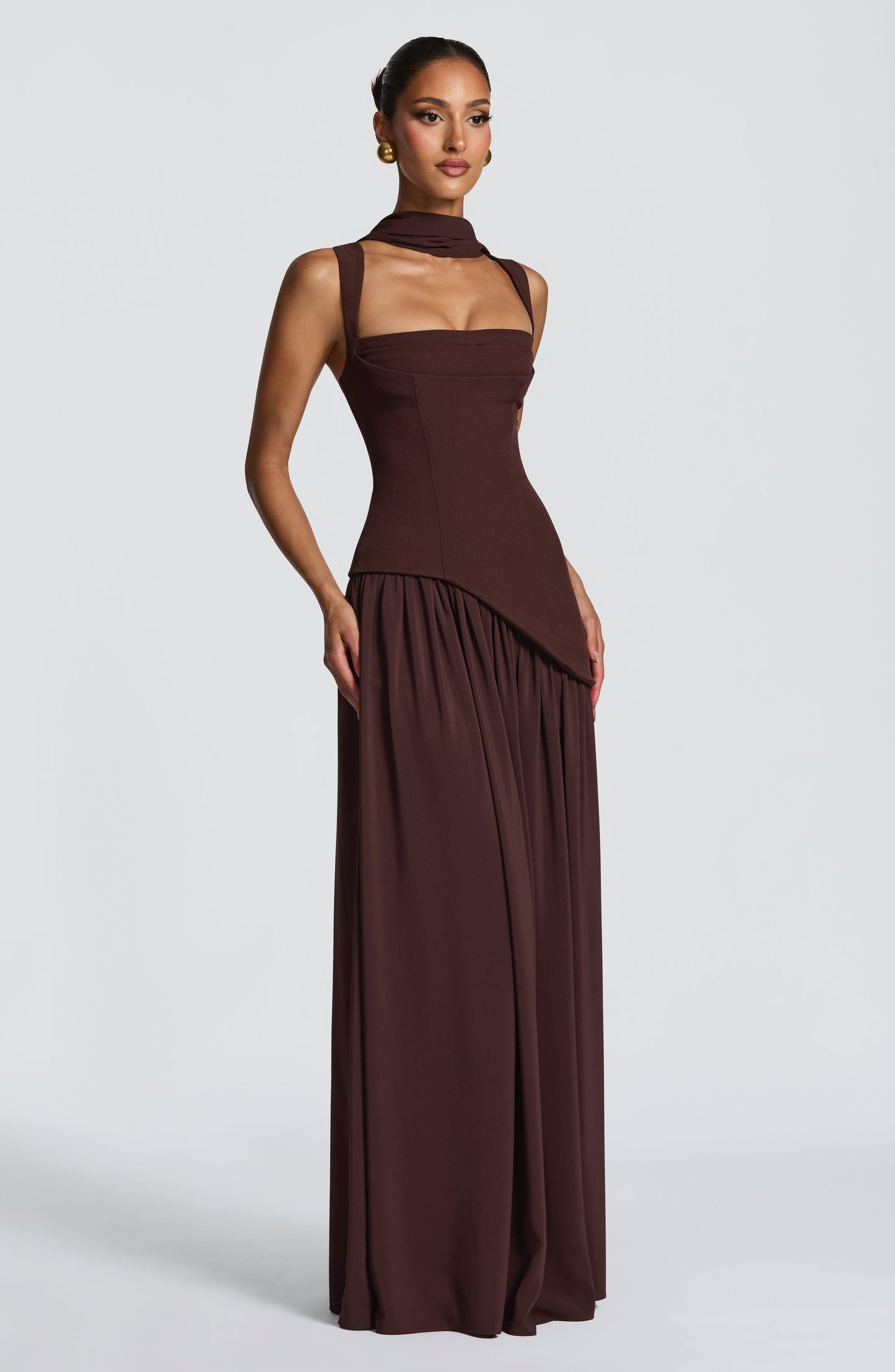 Robe Longue Tullulah - Brun Prune