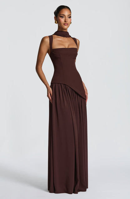 Robe Longue Tullulah - Brun Prune