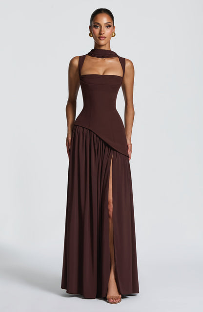 Robe Longue Tullulah - Brun Prune