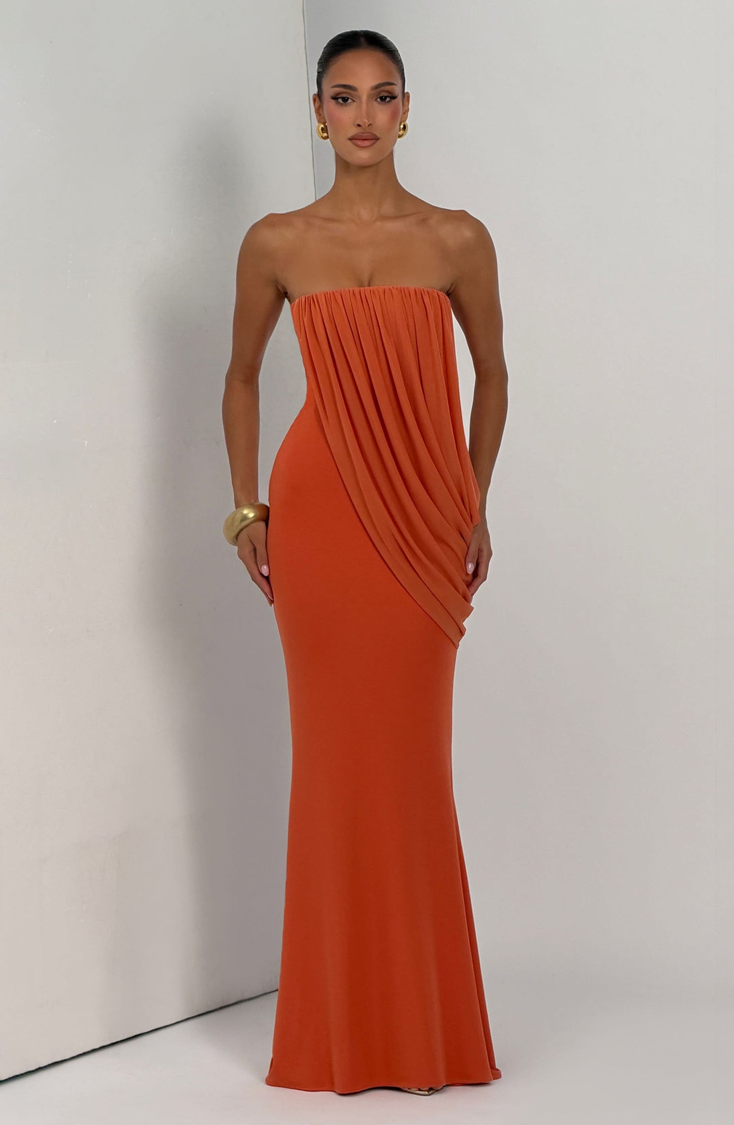Robe Longue Vienna - Orange Brûlé