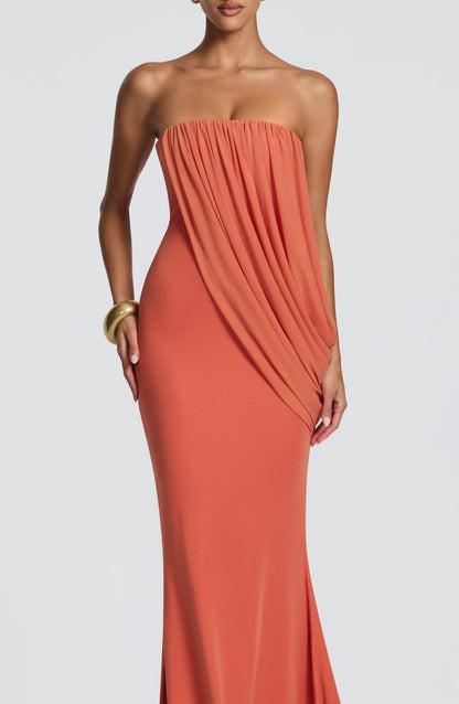 Robe Longue Vienna - Orange Brûlé