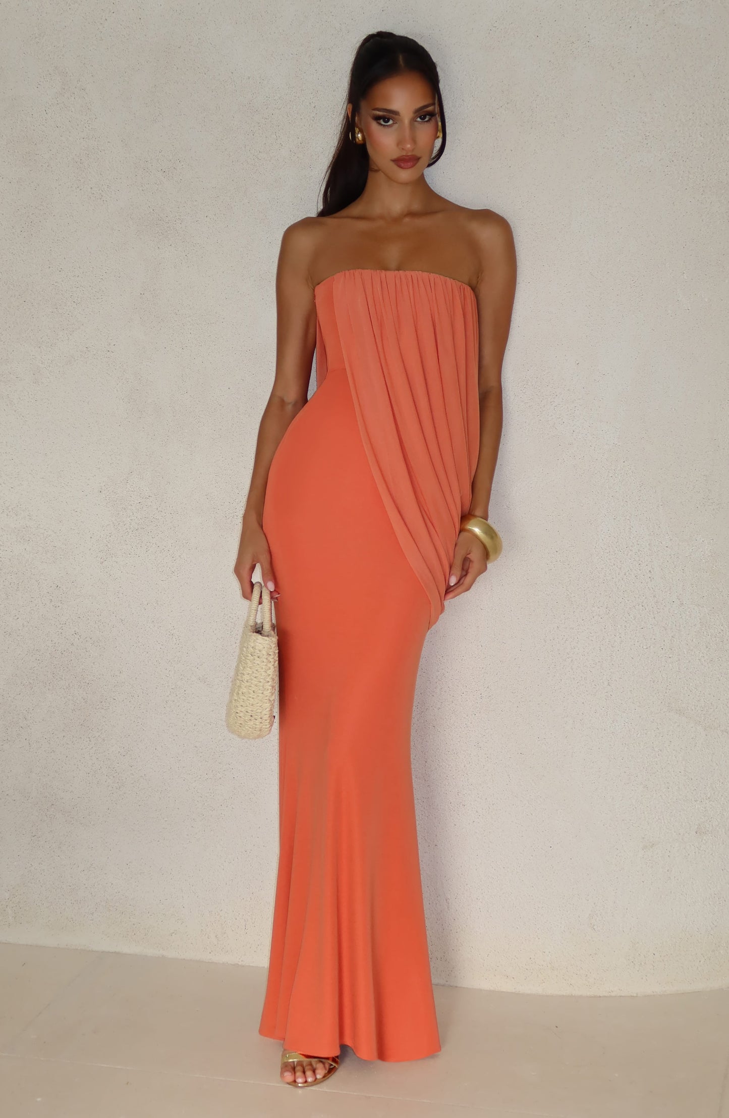 Robe Longue Vienna - Orange Brûlé