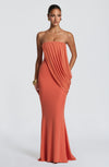 Robe Longue Vienna - Orange Brûlé