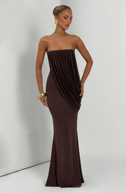 Robe Longue Vienna - Brun Prune