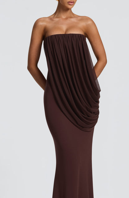 Robe Longue Vienna - Brun Prune
