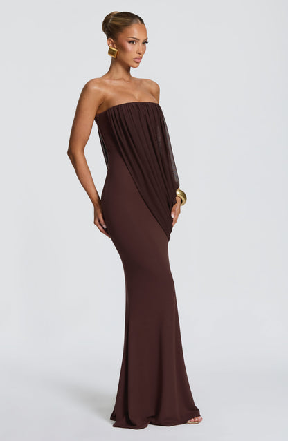 Robe Longue Vienna - Brun Prune
