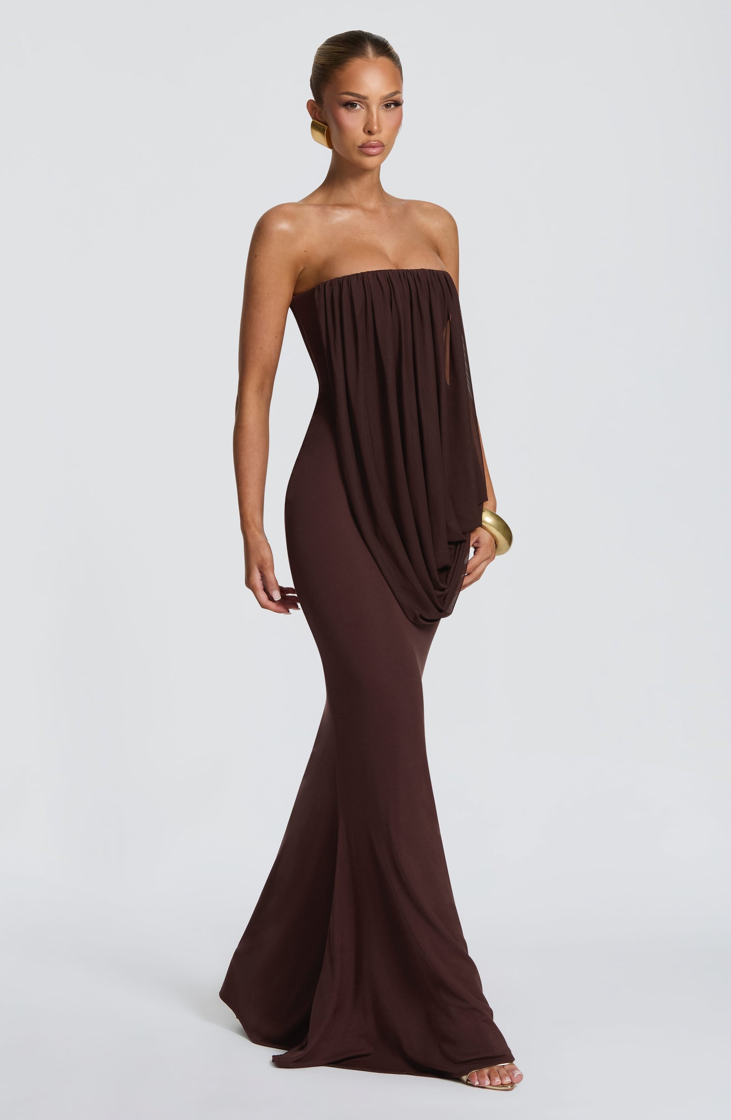 Robe Longue Vienna - Brun Prune
