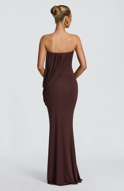 Robe Longue Vienna - Brun Prune