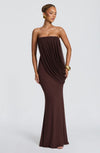 Robe Longue Vienna - Brun Prune