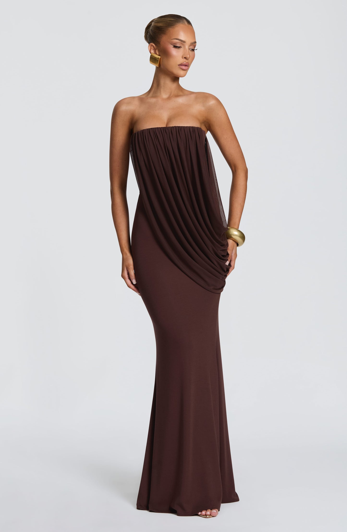 Robe Longue Vienna - Brun Prune