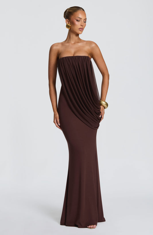 Robe Longue Vienna - Brun Prune