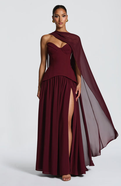 Robe Longue Vietta - Cerise laquée