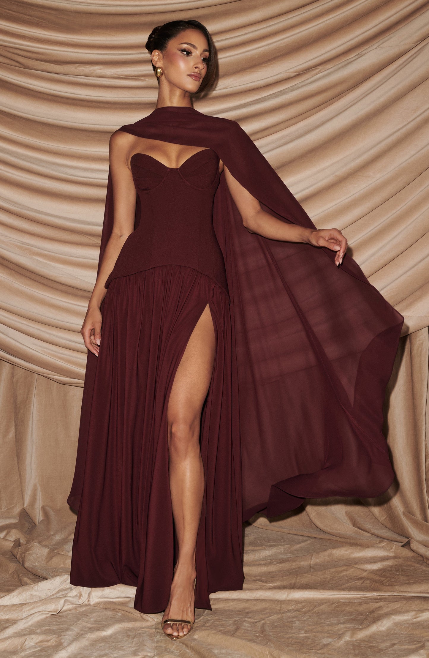 Robe Longue Vietta - Cerise laquée