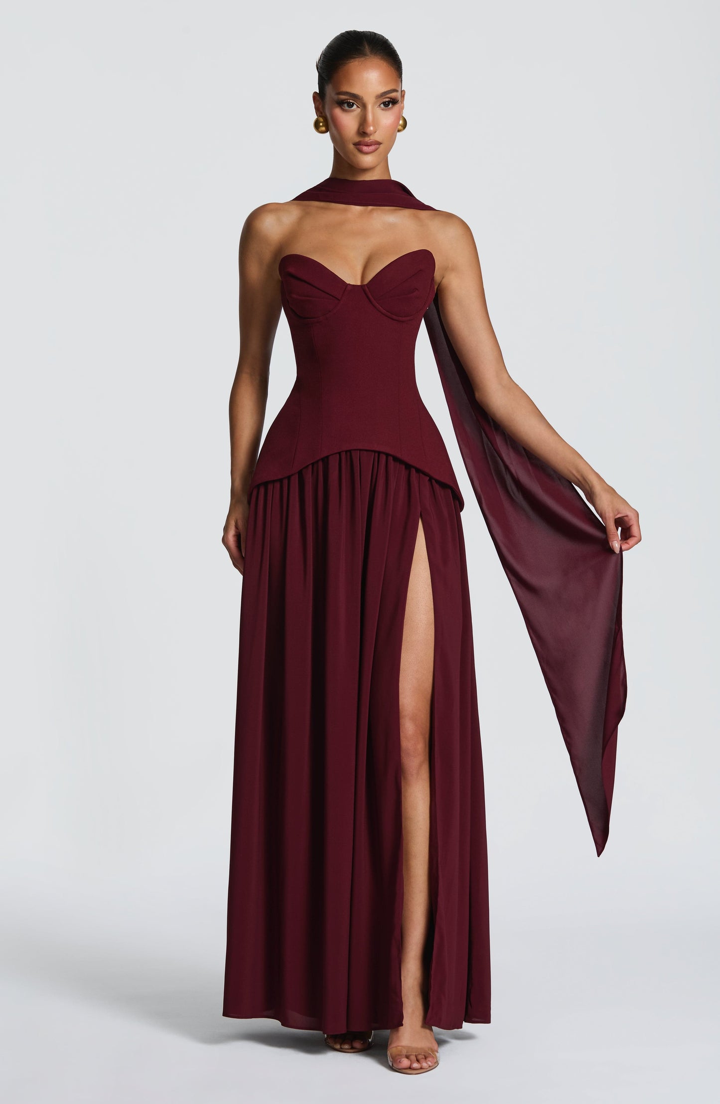 Robe Longue Vietta - Cerise laquée