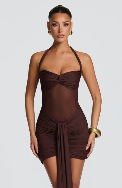 Robe Courte Vixen - Brun Prune