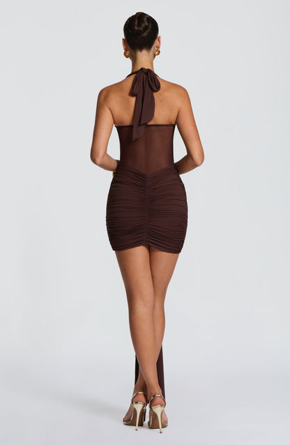 Robe Courte Vixen - Brun Prune