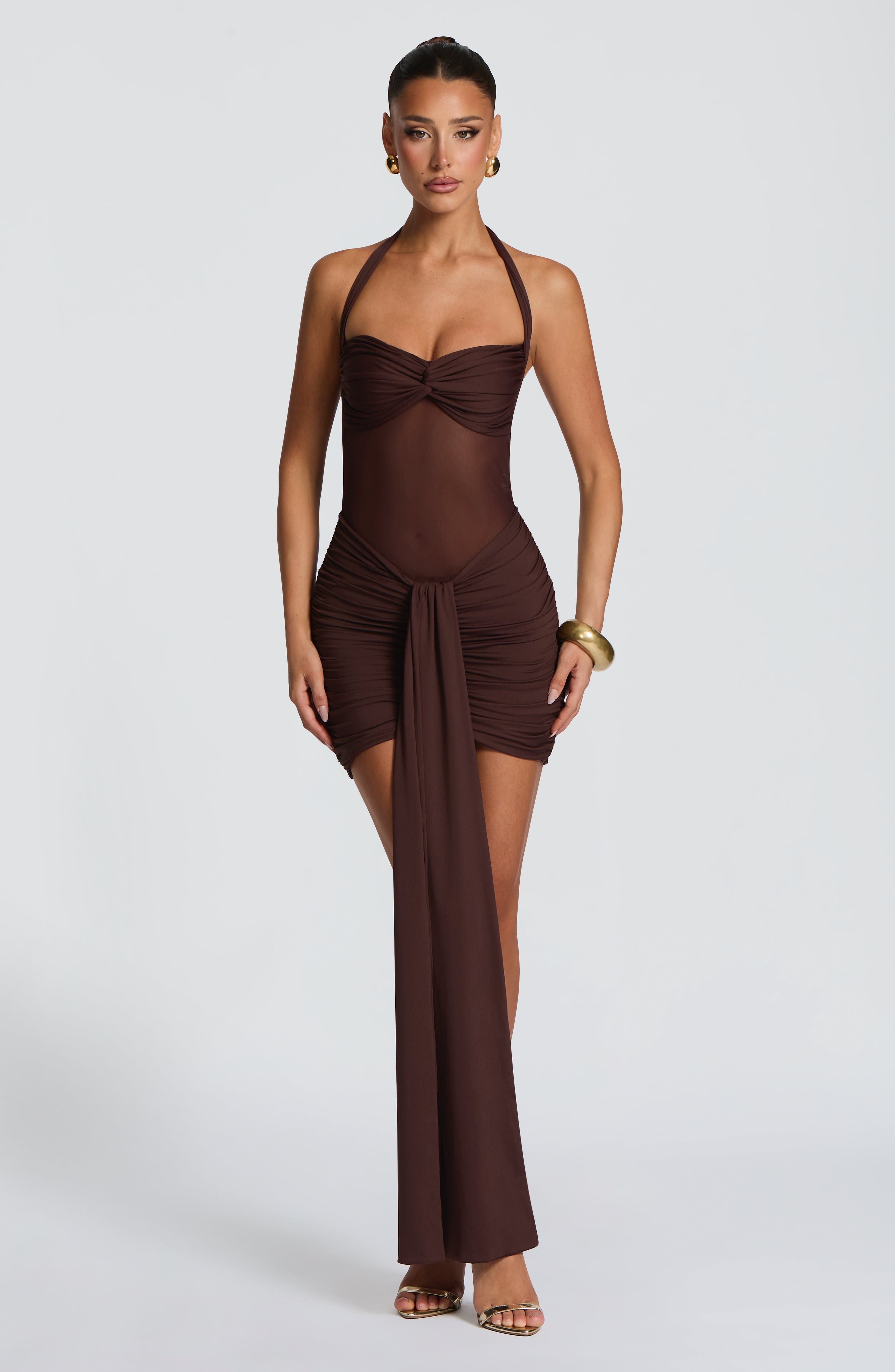 Robe Courte Vixen - Brun Prune