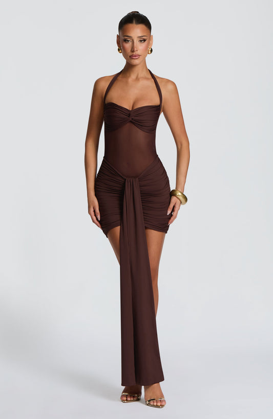 Robe Courte Vixen - Brun Prune